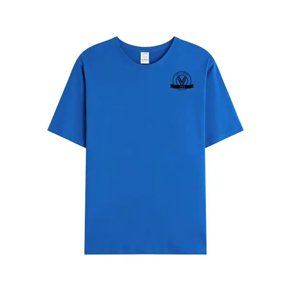 Remera azul con logo